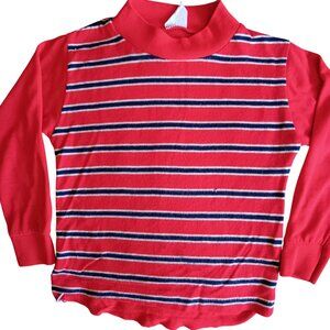 Boys 5 Vintage T-shirt Red Striped 197's Buttery Single Stitch Acrylic LS USA